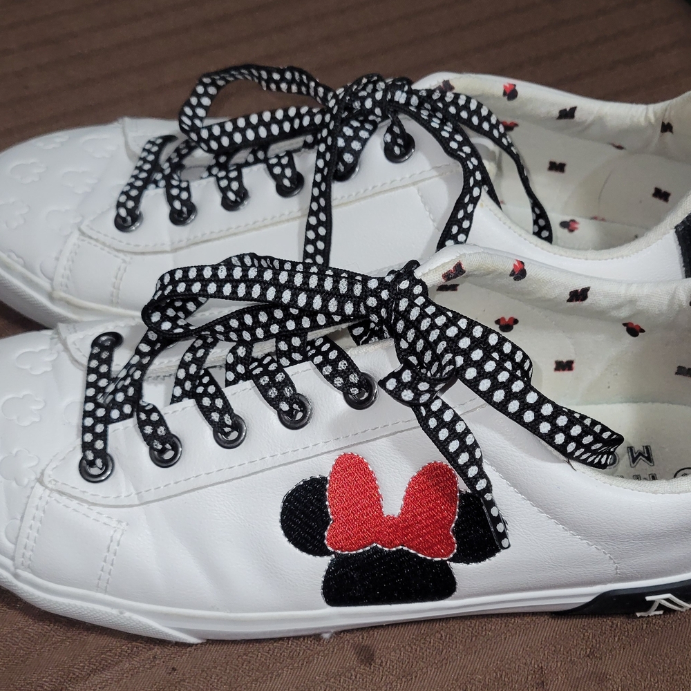 Disney White Sneakers with Red and Black Accents